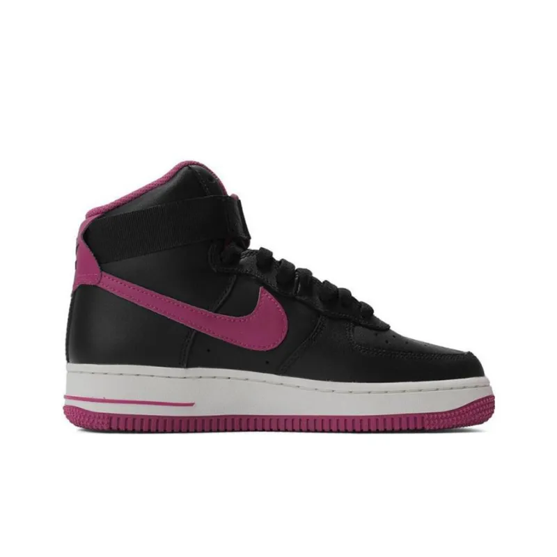 Nike Air Force 1 Anti Slip Wear Resistant High Top Skateboard Shoes Women's Black Purple-1
