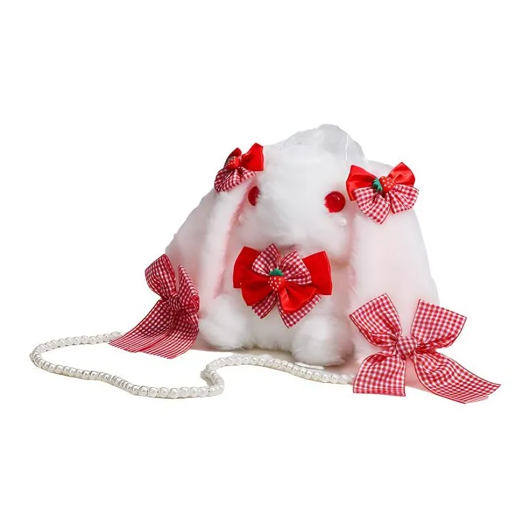 MINLUBAOLUO Plush Crossbody Bag Regular Women's White-2