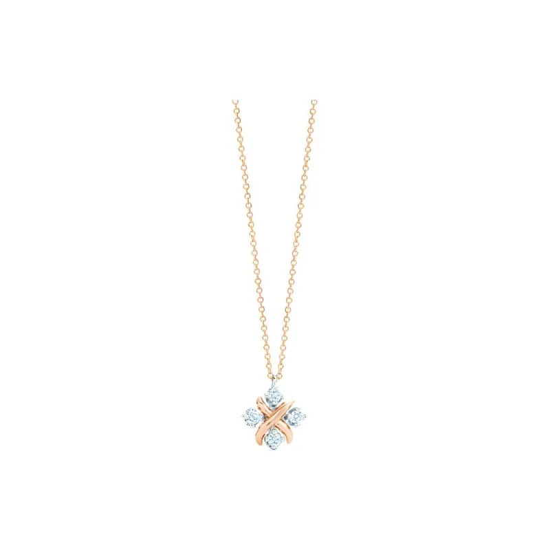 TIFFANY & CO. Schlumberger Series 18K Rose Gold Rhinestone Embellished Necklaces Women's-0