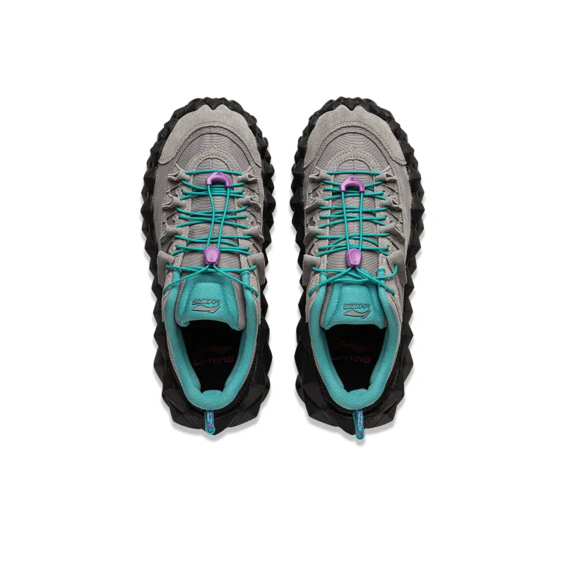 LiNing Rebound Anti Slip And Wear Resistant Low Top Casual Shoes Unisex Gray Black Green-3