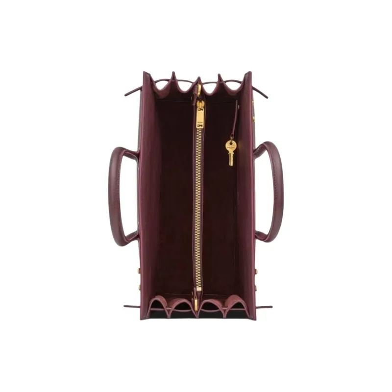 SAINT LAURENT SAC DE JOUR Calfskin One Shoulder Handbag Trumpets Women's Cabernet Sauvignon Red-4