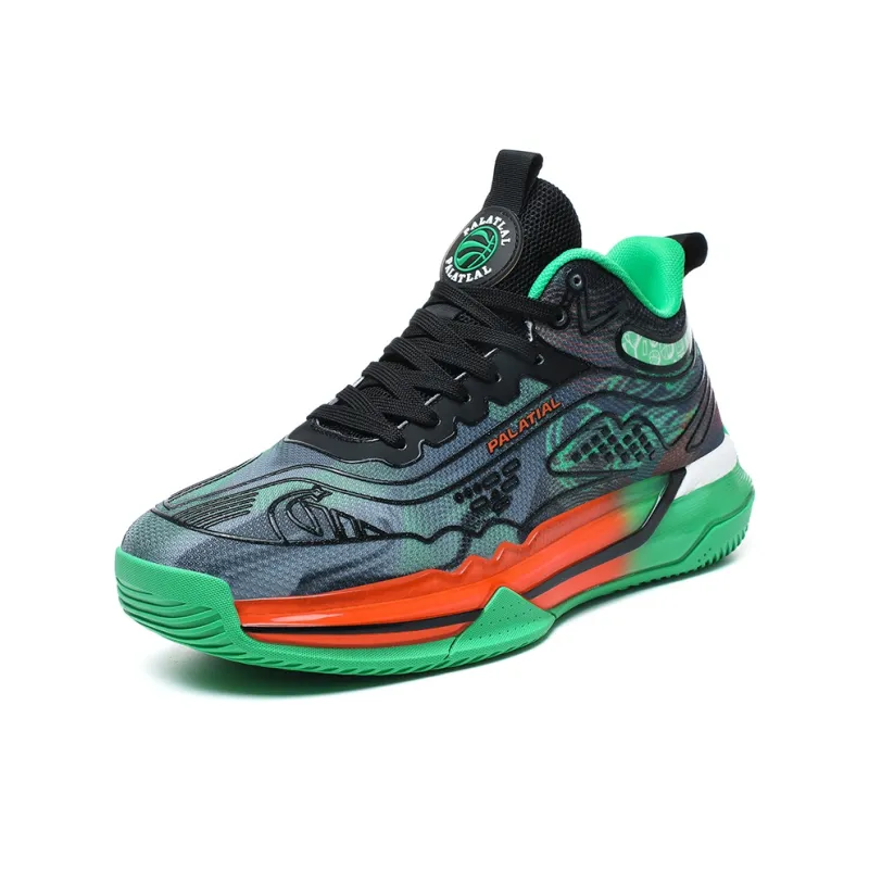 PALATIAL Aurora Basketball Shoes Men High Top Black Green/White Water Blue/Black Rose Red/Light Green-23