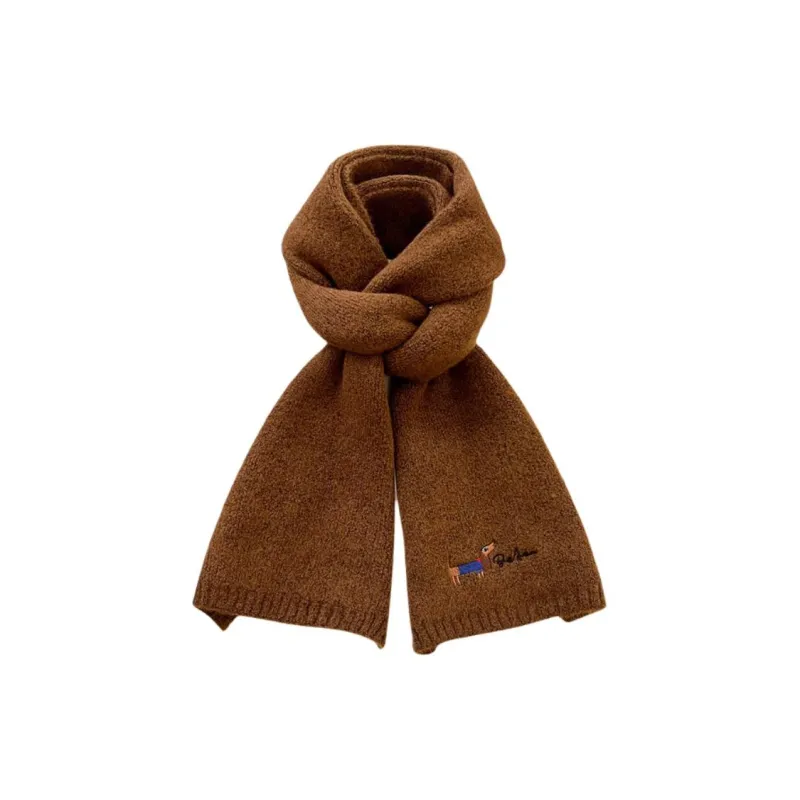 DZP Polyester Knit Scarves Unisex Multicolor-11