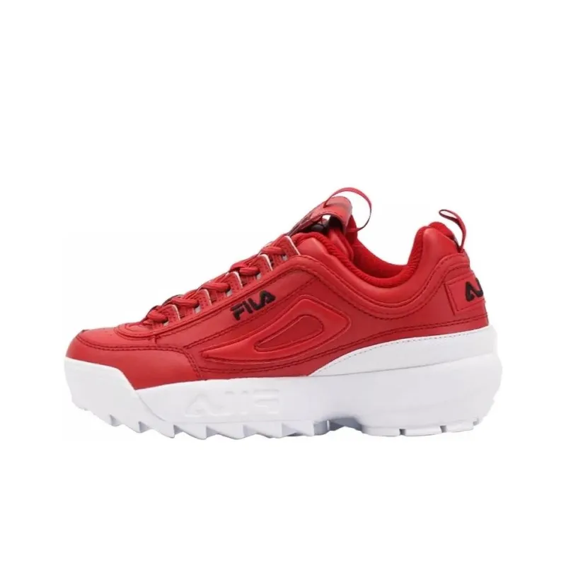 FILA Disruptor 2 Wear-Resistant Slip-Resistant Low-Top Casual Shoes Women's Red-0