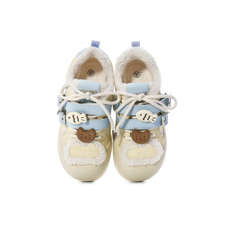 Lovely You Thermal Lightweight Slip Resistant Low Top Skateboard Shoes Women's Yellow Blue-27