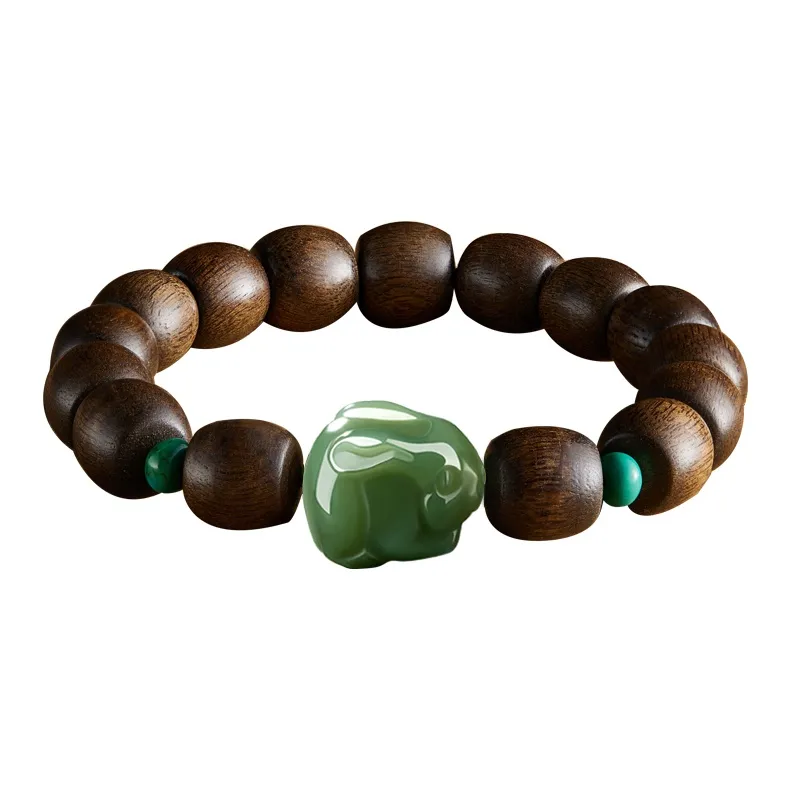 Moonstone Edge Agarwood Bracelets Unisex-3