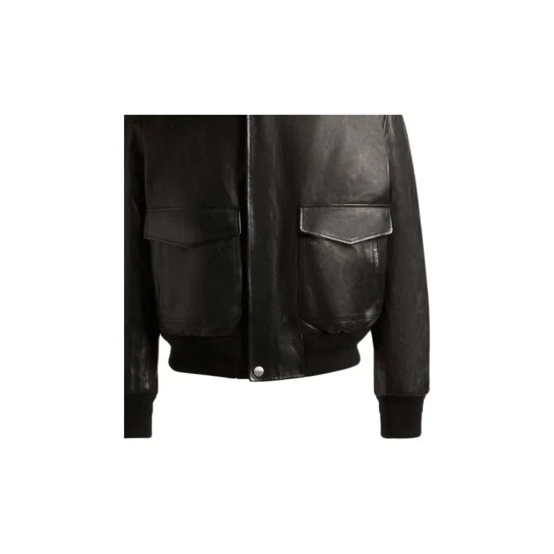 BALLY SS24 Leather Jacket Men's Black-4