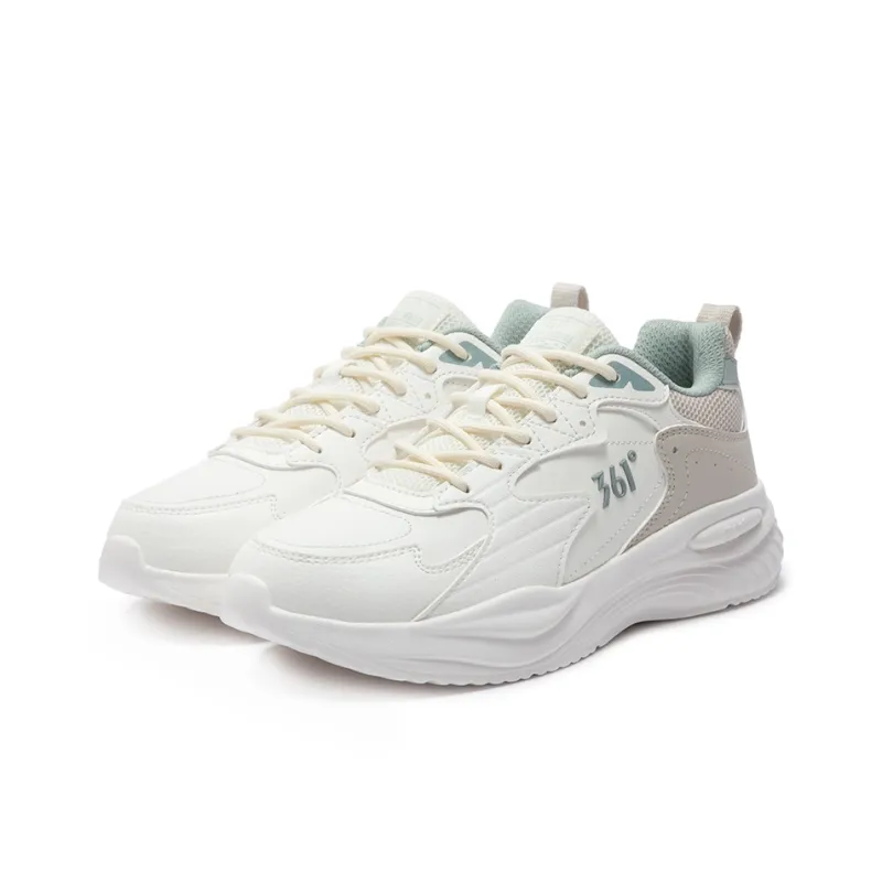 361° Life Collection Anti Slip And Wear Resistant Water Resistant Low Top Running Shoes Women's Feather White-2