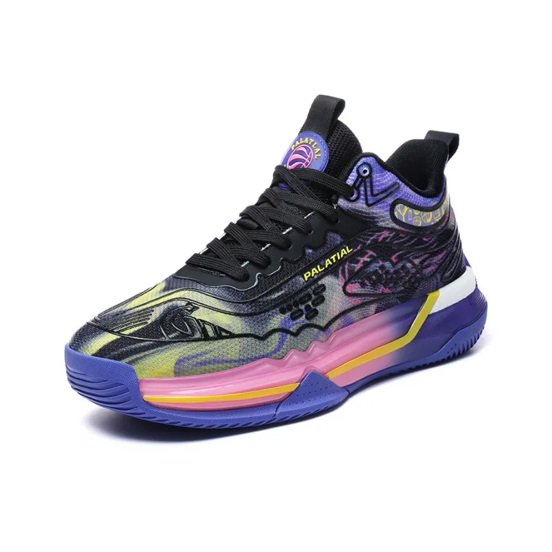 PALATIAL Aurora Basketball Shoes Men High Top Black Green/White Water Blue/Black Rose Red/Light Green-16