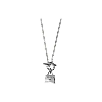HERMES Kelly Amulette 925 Sterling Silver Necklaces Women's Silver