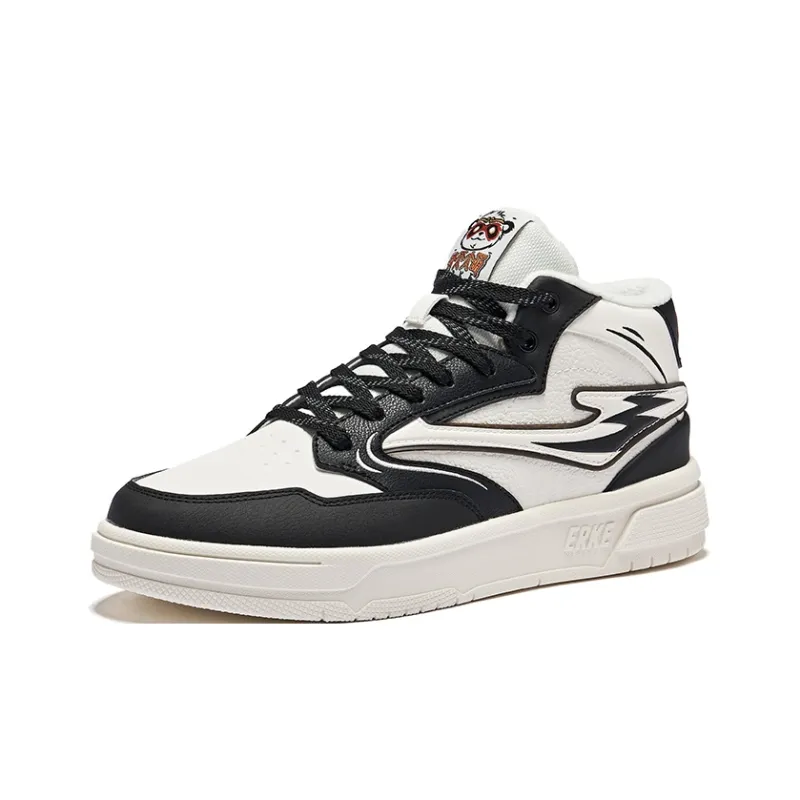 Erke Battery Panda 3lite Warm Slip Resistant High Top Skateboard Shoes Men's Microcrystal White/Jet Black-2
