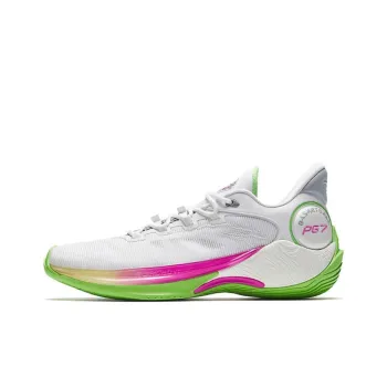 Anta Speed Battle 6 Wear Resistant Slip Resistant Mid Top Basketball Shoes Men's White Green Pink