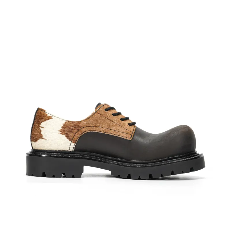 CROOKED CARD Anti Slip And Wear Resistant Height Increasing Low Top Casual Shoes Unisex Umber-1