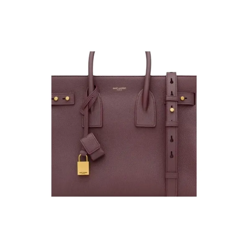 SAINT LAURENT SAC DE JOUR Calfskin One Shoulder Handbag Trumpets Women's Cabernet Sauvignon Red-5