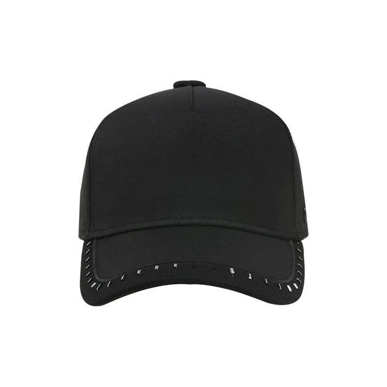 SWOFCARE Rhinestone Plain Edition Hats & Caps Polyester Black Truck Baseball Cap Unisex-1