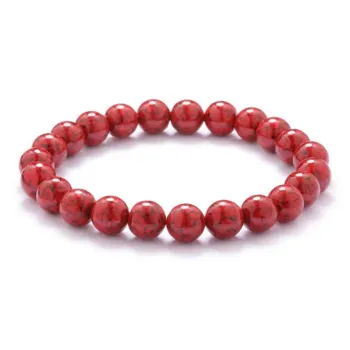 Bubble Scallops Reconstructed Cinnabar Bracelets Unisex