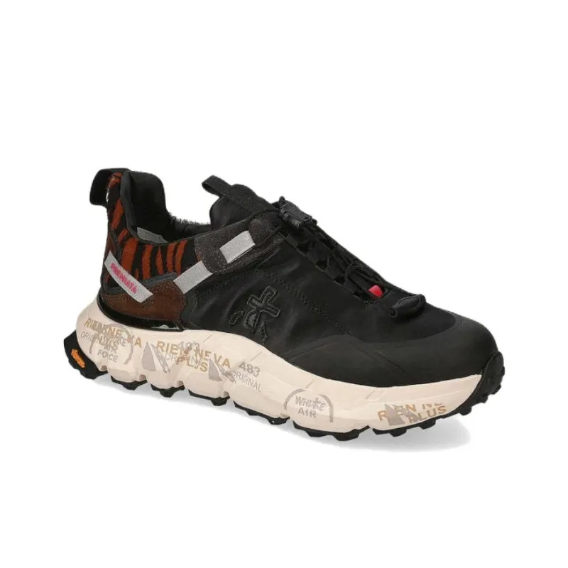 PREMIATA Cross-d 374 Wear-Resistant Low-Top Casual Shoes Women's Black-1