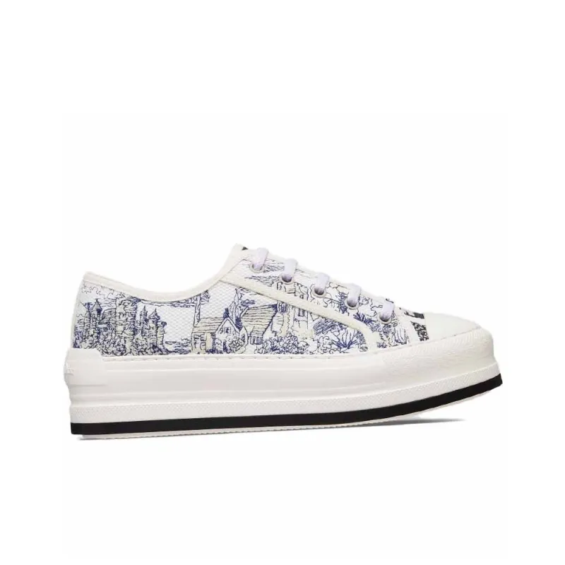 DIOR Walk'n'Dior Platform Shoes Low Top Skateboard Shoes Women's Dark Blue-1