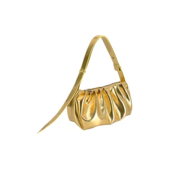 ALICE MARTHA Pure Vegan Leather Shoulder Bag Women's Gold
