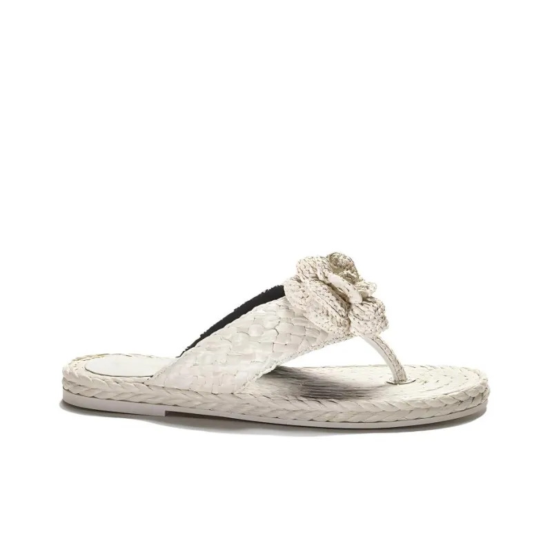 CHANEL Flip Flops 1cm Women's Ivory White-1