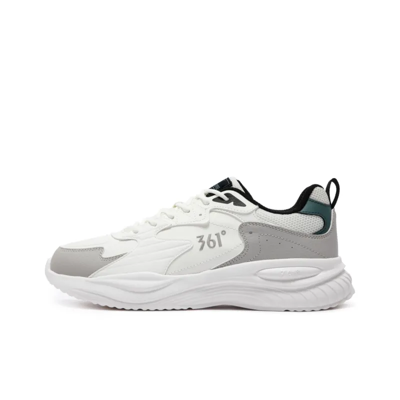 361° Life Collection Water-Resistant Lightweight Rebound Low-Top Casual Running Shoes Men's White Limestone Color-0