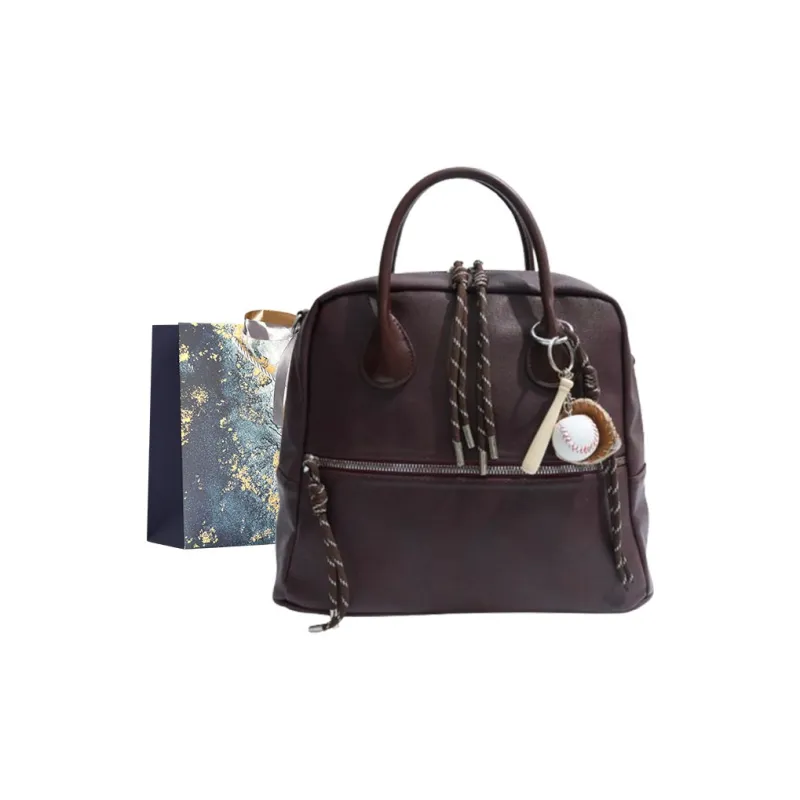 Iman's House PU Backpack Women's Brown/Coffee/Ancora Red/Black-9