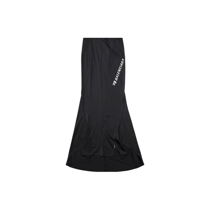 Balenciaga Sporty B Curved Hem Maxi Skirt-3