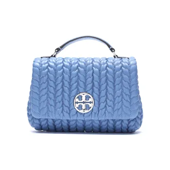 TORY BURCH Leather Small Square Bag Shoulder Bag Crossbody Bag Handbag Mini Women's Blue