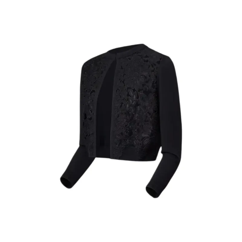 LOUIS VUITTON Floral Lace Accent Cardigan-2