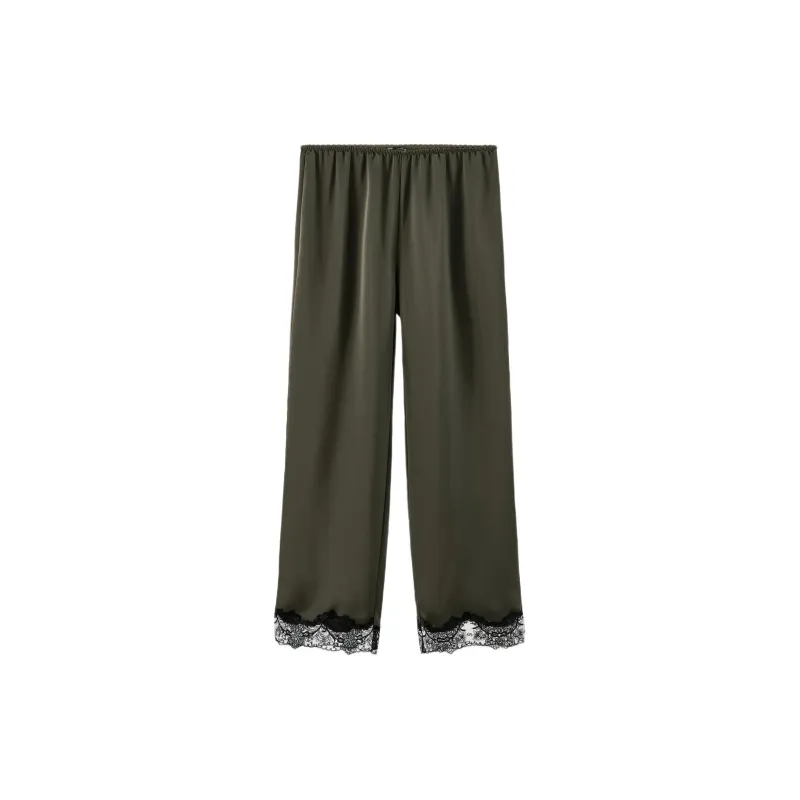 ZARA Pajama Pants Women's Green-0