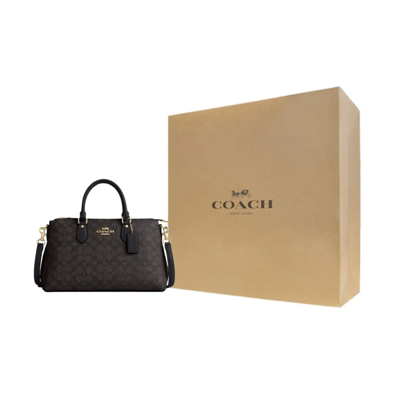 COACH PVC Shoulder Bag, Crossbody Bag, Handbag Tubas Women's Dark Brown-6