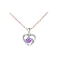 Timeless Heart Necklace[Cross Chain]Purple Zircon