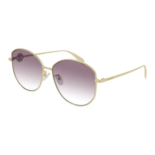 Alexander McQueen Metal Oval Sunglasses Women's Gold