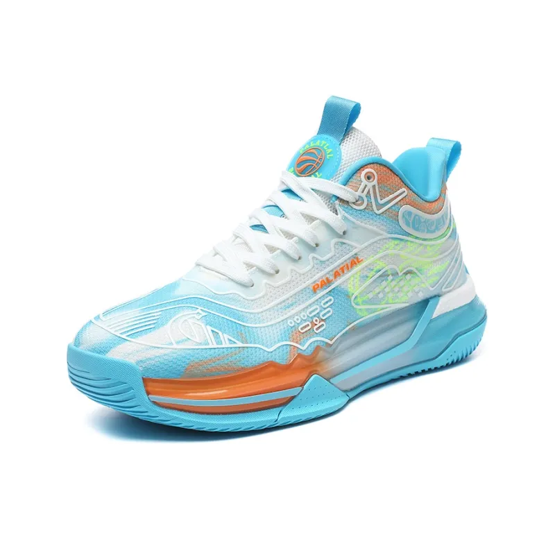 PALATIAL Aurora Basketball Shoes Men High Top Black Green/White Water Blue/Black Rose Red/Light Green-1