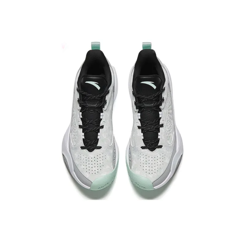 Anta Windhole 4th Generation Cushioning Wear-Resistant Low-Top Basketball Shoes Men's Gray-2