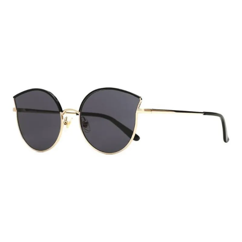 Stephane Christian Acetate Metal Irregular Shape Sunglasses Women's Black-0