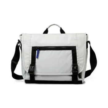 SAMSONITE Nylon Messenger Bag, Shoulder Bag, Crossbody Bag, Handbag Unisex Silver
