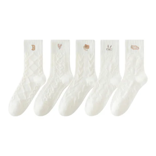 Lan Miao Mid Calf Socks Women's 5 Pack