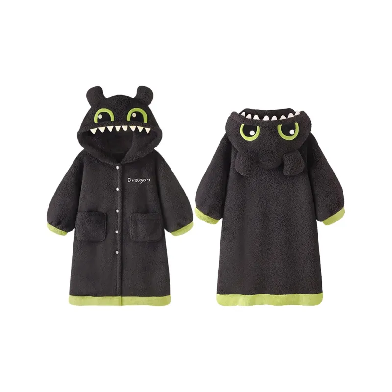 Qiao Ni Tong Bath Robes Unisex Black-3