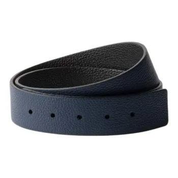 PRADA Leather Belts Women's Sea Blue Width 3.5CM