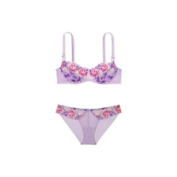Victoria's Secret Underwear Set Women's Purple Embroidery