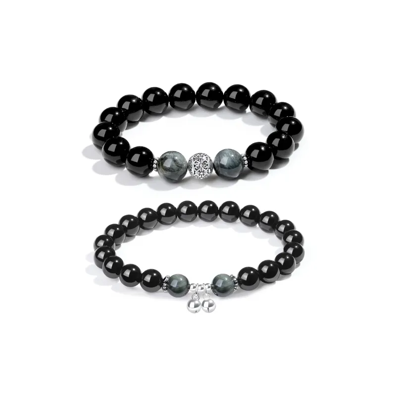 PUTUOSHANWENCHUANG Obsidian Bracelets Unisex-4