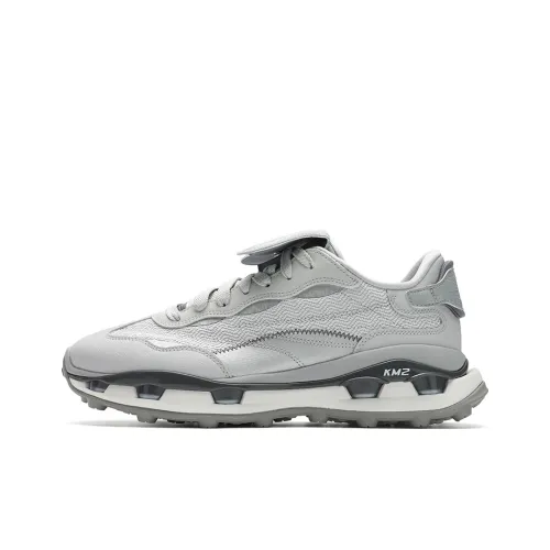 FILA KM2 Anti-Slip Wear-Resistant Low-Top Casual Shoes Men's Silver Gray