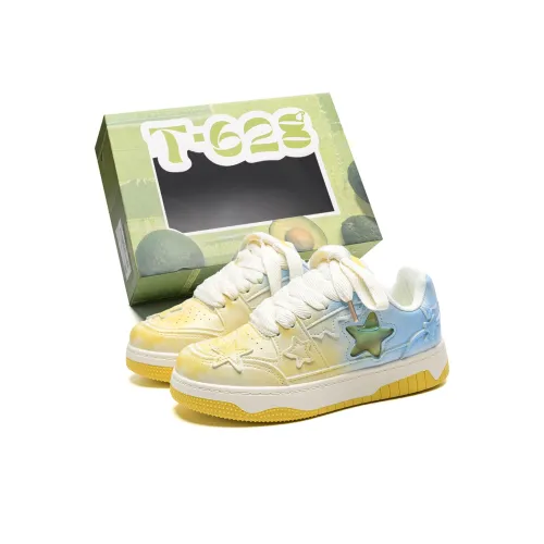 T628 Stars Puffy Shoes Anti Slip And Wear Resistant Lightweight Low Top Skateboard Shoes Women's