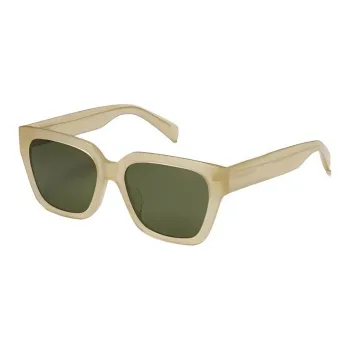 PUBLIC BEACON Acetate Irregular Shape Sunglasses Unisex Light Brown