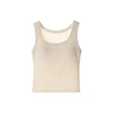 Warm White (with Pads Fleece-Lined Brushed Tank Top, Lightly Breathable)