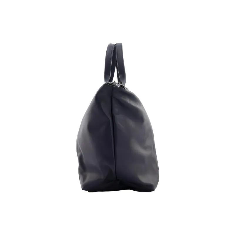 LONGCHAMP Le Pliage Cuir Leather Shoulder Bag Crossbody Bag Handbag Medium Size Women's Blue-4