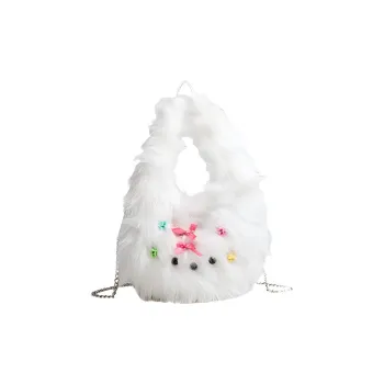 MINLUBAOLUO Plush Handbag Crossbody Bag Shoulder Bag Regular Women's White