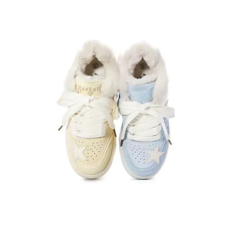 Anime Story Anti Slip Wear Resistant Lightweight Breathable Low Top Skateboard Shoes Women's Cream Blue Box Included-31