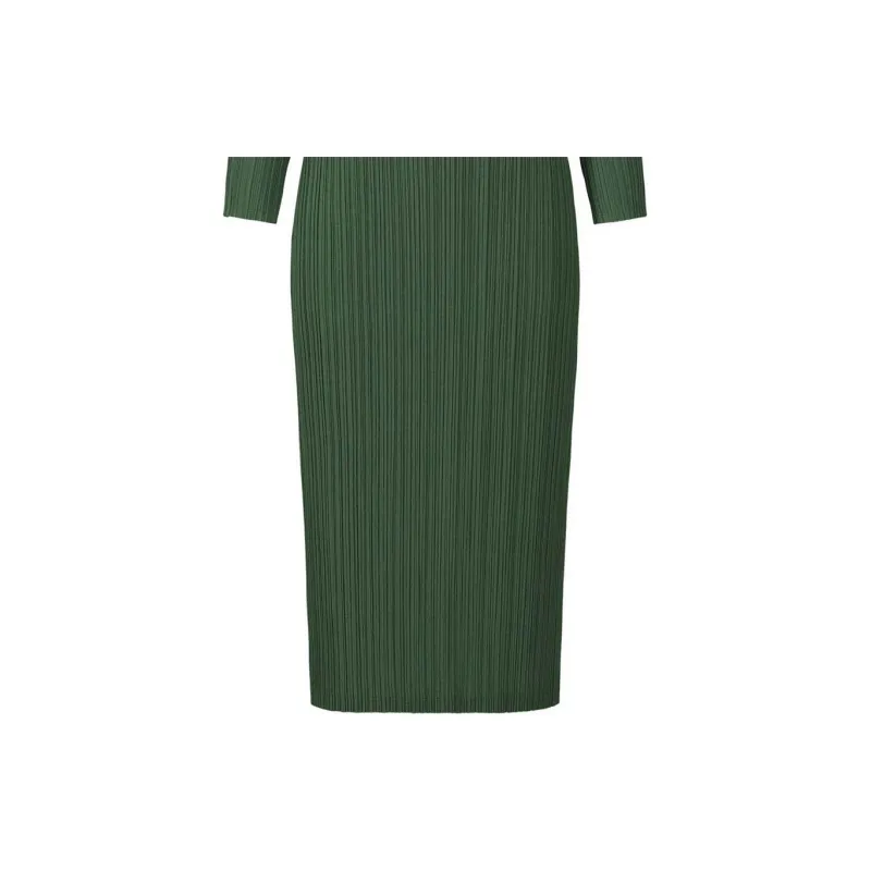 PLEATS PLEASE ISSEY MIYAKE FW24 Long-Sleeved Dresses Women's Green-4